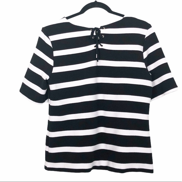 Talbots Boxy MP Tie Back Nautical 1/4 Sleeve Top - Picture 3 of 15